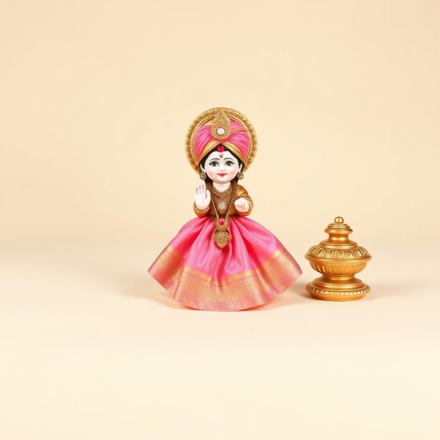 Royal Pink Silk Poshak for Laddu Gopal
